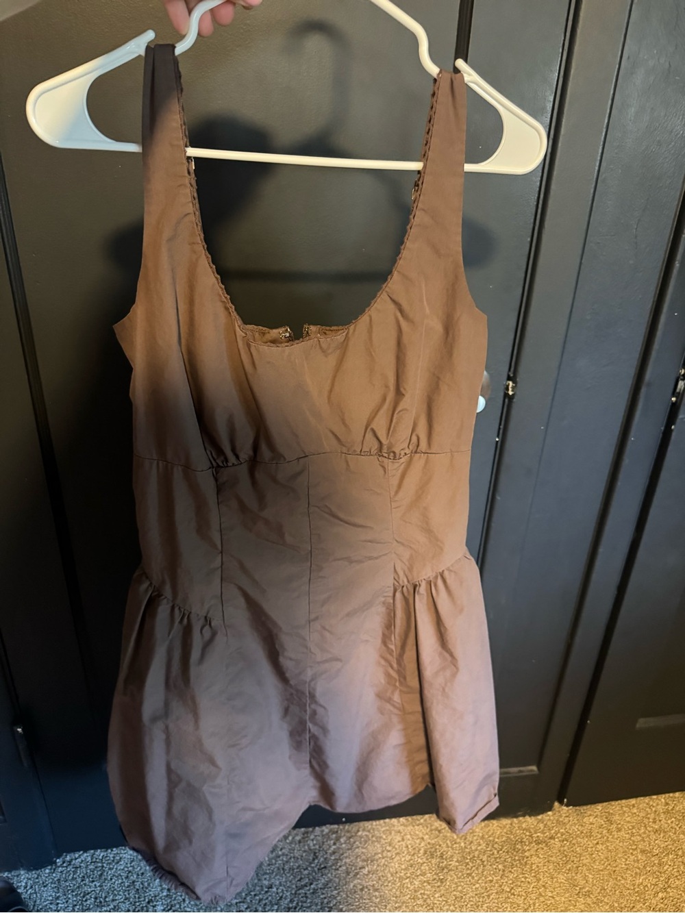Abercrombie & Fitch Brown Sleeveless Scoop Mini Dress